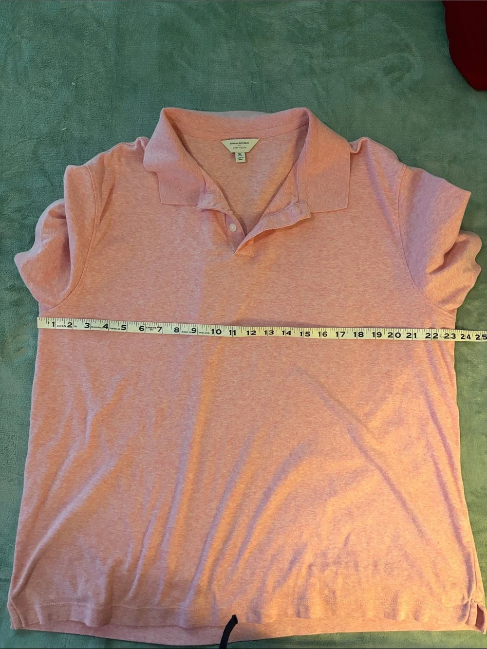 Banana Republic Men's Heather Pink Polo Shirt, XL